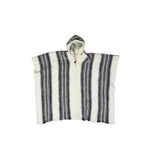 Genuine Alpaca Wool Poncho Warm Coat Sweater Jacket Peru Blanket Hooded One Size